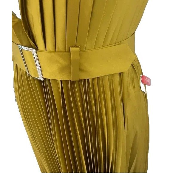 MAC DUGGAL 26483 Pleated Cap Sleeve Satin Midi Gown Size 10 NWT MSRP $338 - Picture 5 of 7